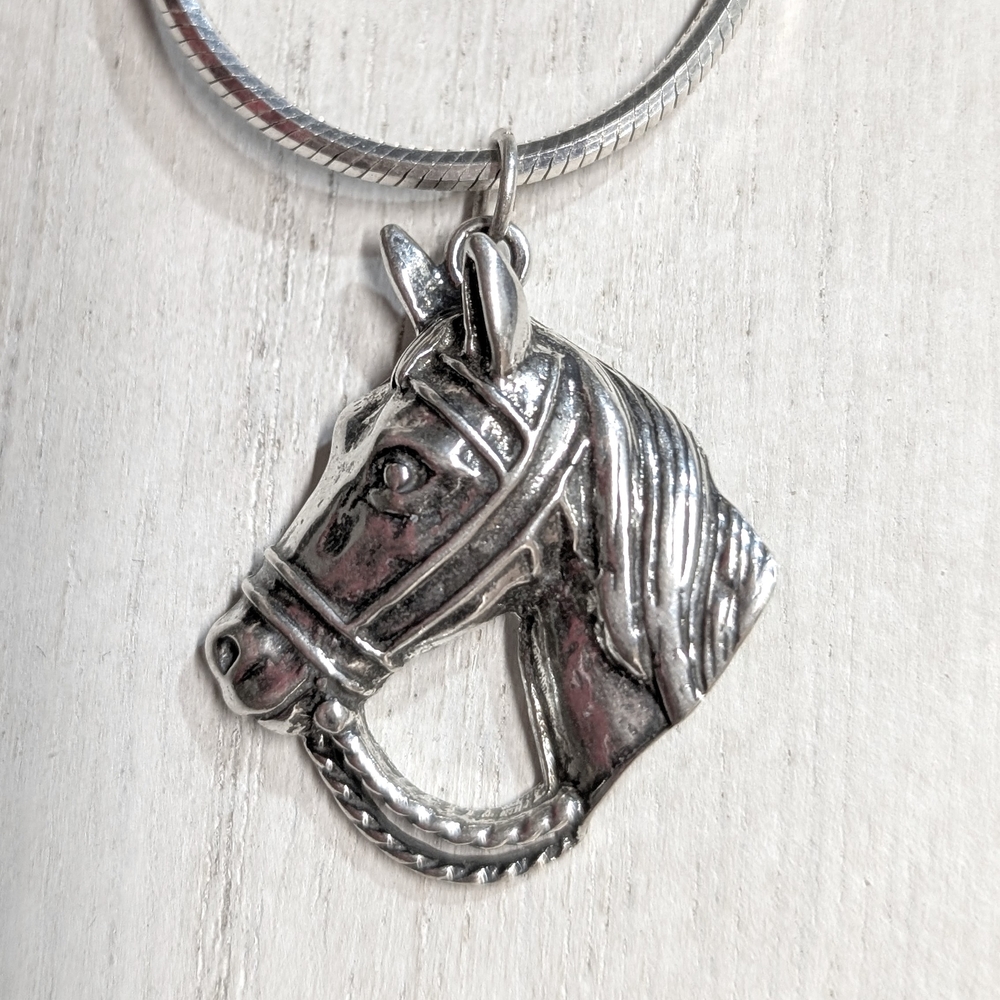 Vintage Sterling Silver Horse Pendant